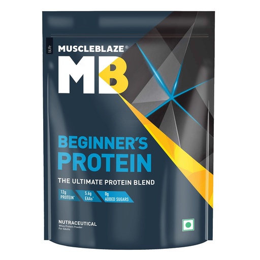 [BRSW2FIOO57AAGQU] MuscleBlaze Beginner's Whey Protein Powder, Chocolate, 500g (1.1lbs)