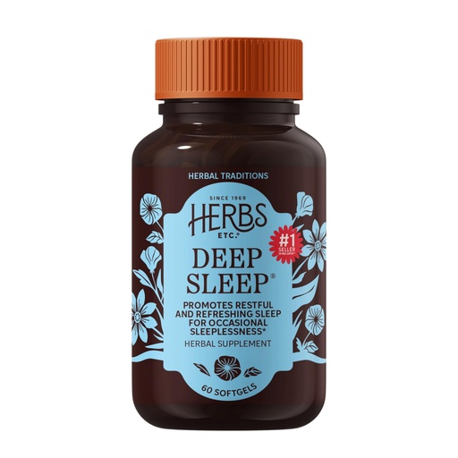 [BRSWIYYMAAIRCETK] Herbs Etc. Deep Sleep Softgels, Organic Chamomile & Lemon Balm, 60 Count
