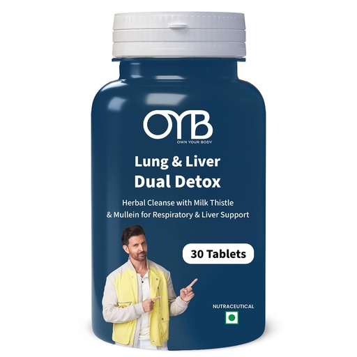 [BRSRYYIHCIIB4DY7] OYB Lung & Liver Detox Tablets | Ayurvedic Liver Detox Supplement with Milk Thistle, Giloy, Kutki & Amla | Supports Liver Health, Lung Health, Respiratory Support, Immunity & Natural Antioxidant Protection | 30 Tablets