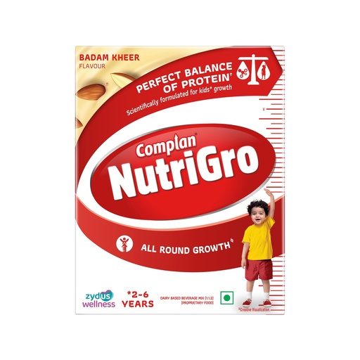 [BRSRGZT3DEPWEDYZ] Complan NutriGro Nutritional Drink for Kids (2–6 Years) – Delicious Badam Kheer Milk Powder | With 34 Vital Nutrients, Prebiotics & Probiotics | Supports Growth, Brain& Immunity | 200g Carton