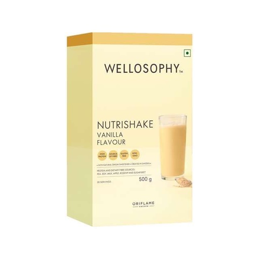 [BRSROFIBB5YBEADJ] Oriflame Wellosophy Nutrishake Natural Shake 500gm High Protein, High Fiber, Gluten Free, Non GMO (Vanilla)