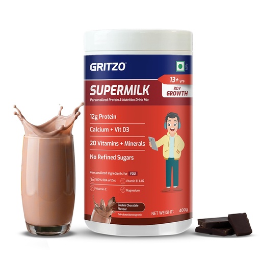 [BRSWGCQ5OAIWOD3F] Gritzo SuperMilk Growth (13+ Boy), Double Chocolate, 400g