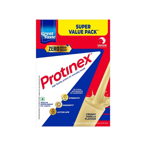 [BRSRO2QTO4CBEC3D] Protinex Creamy Vanilla, 1 Kg | Get 40% daily protein requirement for strong muscles when prepared with 200ml milk | High Protein | Zero Added Sugar | Nutritional Drink for Men and Women