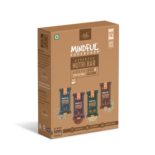 [BRSWGBAEAQJW2ETK] Eat Anytime Multigrain Millet Energy Chocolates, 12 Bars | High Protein, High Fiber, No Added Sugar | Gluten Free Granola Bars with Jowar, Bajra, Dark Chocolate | Healthy Snack (300g)