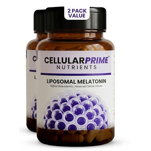 [BRSRYZAEBN5WOHIY] Cellular Prime Liposomal Melatonin 10mg | 60 Veg Capsules | 5x Absorption | Faster Deep Sleep, Stress Circadian Rhythm & Jet Lag Support | WHO-GMP | Non Habit Forming
