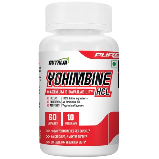 [BRSRYYDQBZ5B6AYU] NutriJa Yohimbine HCL 10mg | Single-Ingredient Yohimbine Hydrochloride Supplement | 60 Veg Capsules