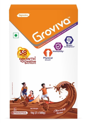 [BRSRAZL2BUJWYYD7] Groviva Wholesome Child Nutrition for Growth & Development - 1Kg BIB (Chocolate)