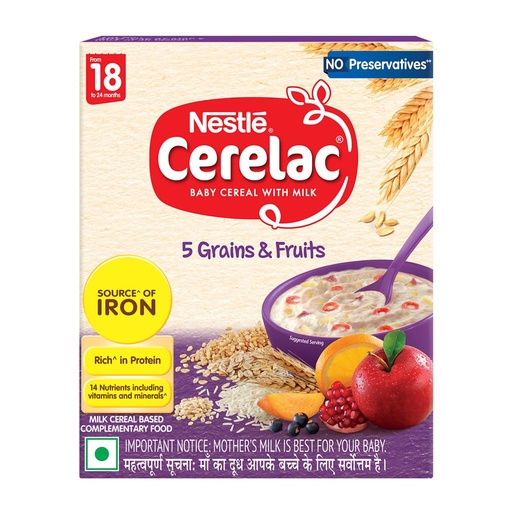 [BRSWKFY5O4DB23DY] Nestlé CERELAC Baby Cereal 5 Grains & Fruits, STG-5, 300g