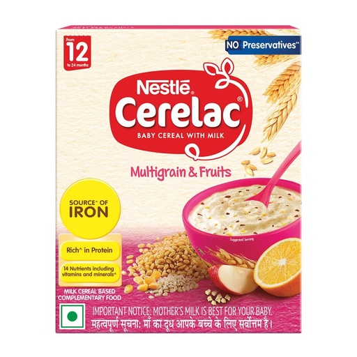 [BRSWIFAZCADRGHLG] Nestlé CERELAC Baby Cereal, Multigrain & Fruits, STG-4, 300g