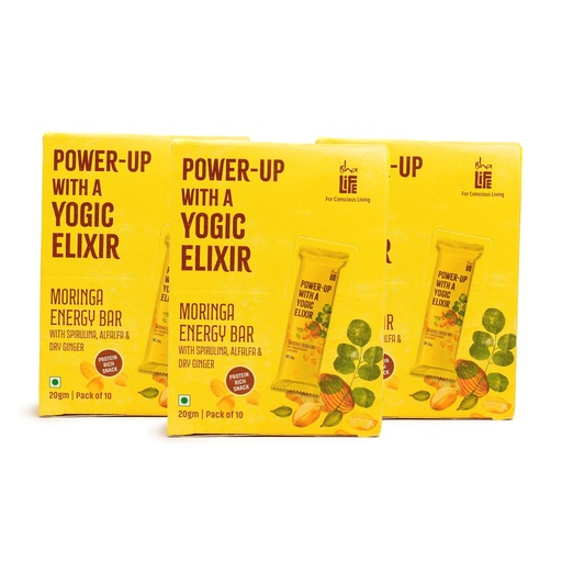 [BRSRGZD4OACQIDYV] Isha Life Moringa Energy Bar | Pack of 10 x 3 | Contains Moringa, Spirulina, Alfalfa & Dry Ginger