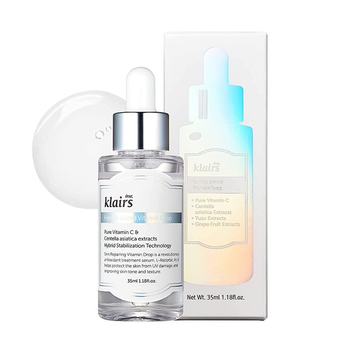 [BRSWG2QEBUDRQFY6] Dear Klairs Freshly Juiced Vitamin Drop (35ml) | 5% Pure Vitamin C Serum | Brightening, Reduces Hyperpigmentation, Acne Breakouts & Dark Spots | Hypoallergenic Korean Face Serum