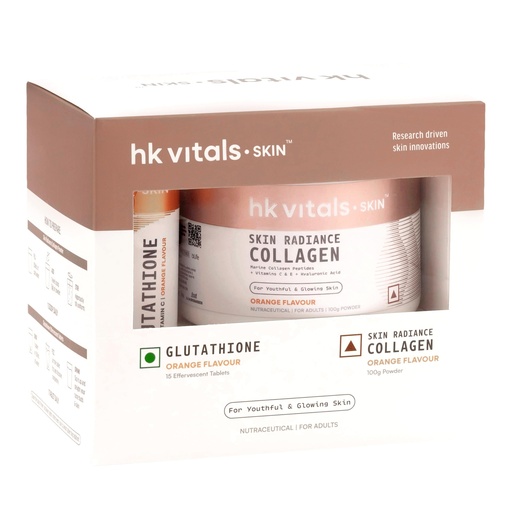 [BRSROCQ5AV6B63YV] hk vitals Skin Radiance Marine Collagen, 100g + Glutathione Effervescent