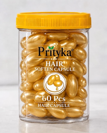 [BRSRY2QOBMORQALH] Hair Capsule Vitamin - A C E Hair Capsules, Soften Hairs Treatment Serum Capsule, Suitable For Frizzy & Damaged Hair, Bifurcate Rough, Dry or Dull Hairs, Support Hair Growth, Pack Of 60 Capsules