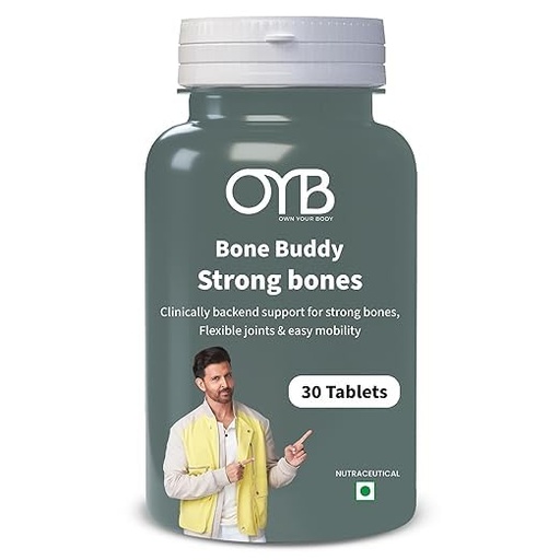 [BRSRYYIHCUFRSETH] OYB Bone Buddy Tablets with Vitamin D3, C, E, Collagen & Magnesium – Bone Strength & Joint Flexibility Support, Promotes Healthy Cartilage & Mobility, 30 Tablets