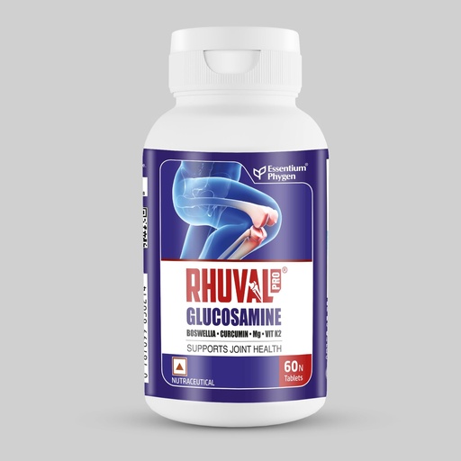 [BRSWGAIPAQHGCAAY] Rhuval Pro Pain Relief Formula 60 Tablets Glucosamine, Boswellia & Curcumin for Joint, Back, Knee & Leg Pain, Stiffness & Mobility Support
