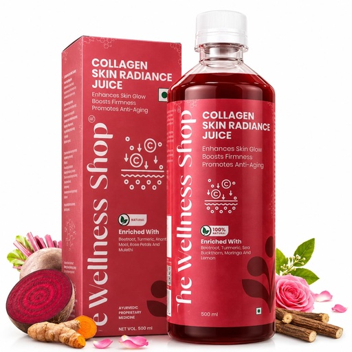 [BRSREBIYCUMBMHTJ] The Wellness Shop Skin Radiance Collagen Juice – 500ml | Collagen + Biotin + Hyaluronic Acid + Vitamin C | Anti-Aging Skin Support | Hair & Nail Growth | Daily Beauty Supplement | No Added Sugar