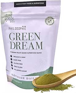 [BRSWIGANC4PQKYLU] Philosophie Vegan Protein Powder - Green Superfood Powder with Hemp Protein, Spirulina & Maca Root Powder - Plant-Based, Organic Superfood Blend - Protein Powder for Meal Replacement Shake, 8oz