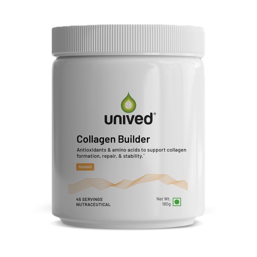 [BRSWYCY3ARYQIE3L] Unived Collagen Builder | Research Based Formulation for Collagen Synthesis, Hydration, & Protection | For Men & Women, Skin, Hair, Bones, & Tissue, Strength & Health (Mango, 45 Servings)