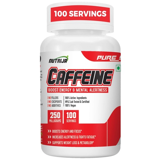 [BRSROYABCUBBQ3TV] NutriJa Caffeine Powder | 100 Servings | Pre-Workout Energy and Focus Support | Orange Flavour