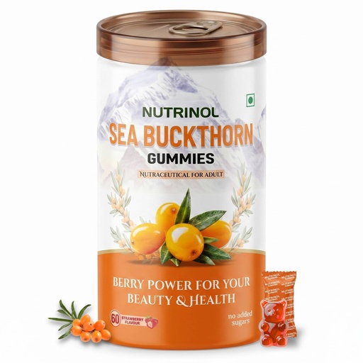 [BRSRYZQFDNYQ2GTG] Knoll Healthcare Nutrinol Sea Buckthorn Gummies | 60 Gummies Pack 1