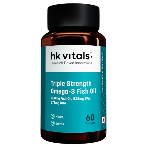 [BRSRABDRDFYRMGT3] hk vitals Triple Strength Omega-3 Fish Oil Supplement, 60 Capsules