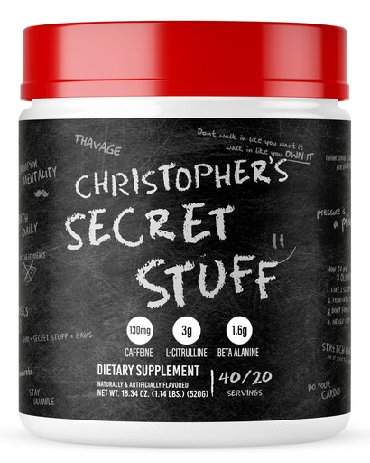 [BRSROGATDMFGC23G] RAW Christopher's Secret Stuff Pre Workout Powder, Thavage (Tastes Like Winning) - Chris Bumstead CBUM Preworkout Supplement for Men & Women - Working Out, Hydration & Energy - 40 Servings