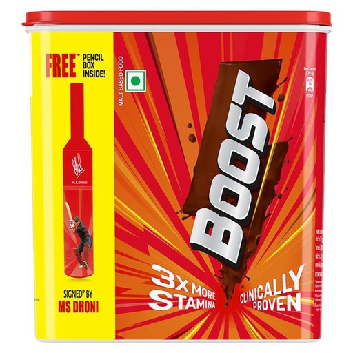[BRSWYCQZC4NQMHY3] Boost Nutrition Drink Container 1 kg (500 g x 2) With Free Pencil Box Signed by MS Dhoni