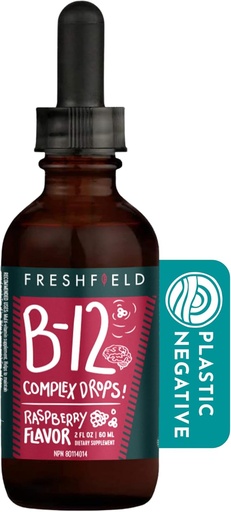 [BRSW2YYPDEFAK3IU] Freshfield Naturals B kompleksne kapljice: B12, B2, B3, B5, in B6, Vegansko-prijateljska tekočina Formula, Izboljšana absorpcija 