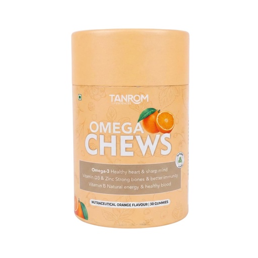[BRSREZAEBVYAGH3G] OmegaChews - Daily Orange Flavor Multivitamin Gummies (30 Pack) with Veg Omega-3, Vitamins B, C, D, Iron, Zinc, Calcium, Magnesium for Growing Kids & Busy Families - New Environment Friendly Packaging
