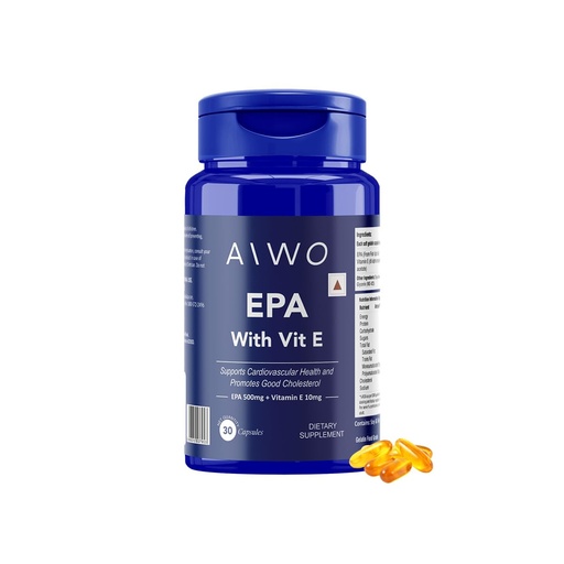 [BRSRGFL5DF7BU3TH] AIWO EPA 500 mg with Vitamin E 10 mg – Fish Oil Softgel Capsules from Anchovy | Heart, Brain, Skin & Eye Support | Antioxidant & Cardiovascular Wellness | 30 Capsules