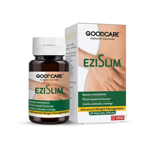 [BRSREYYTO4DQ2HTU] Goodcare Ezi Slim 60 Capsules | Ayurvedic Weight Loss | Plant-Based Fat Burner | Boosts Metabolism | Controls Cravings | Clinically Tested Formula