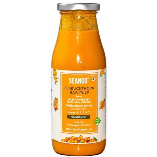 [BRSRGBQFBYMROH3L] Seango Sea Buckthorn Juice – Natural Himalayan Seabuckthorn berry Drink |Rich in anti- oxidant,Vitamin C, Omega 3, 6, 7 & 9 | No artificial flavors & gelling agent|Immunity Booster Health Juice (300ml) glass bottle.