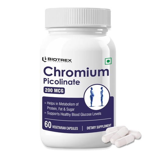 [BRSRMZIEAEPQGYIV] Biotrex Nutraceuticals Chromium Picolinate 200 mcg - 60 Capsules