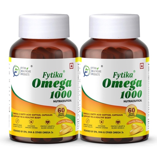 [BRSROYATOINRSCTU] Fytika Omega 1000-120 Softgels | Fish Oil Omega3 1000 mg| Omega3 fatty acids,EPA & DHA| For Heart, Brain, Joint & Muscle Support| Omega3 Capsule For Men & Women