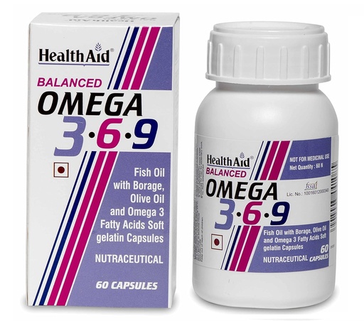 [BRSWIFQYO4IBKALY] HealthAid Omega 3.6.9 (Balanced) - 60 Capsules