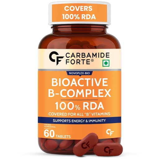 [BRSRGBQ6OICAGD3D] Carbamide Forte Bioactive B complex with Methylated B Vitamins | 100% RDA of most B Vitamins with B1, B2, B3, B5, B6, B9 & Vitamin B12 | With Choline, Myo-Inositol & Biotin - 60 Tablets