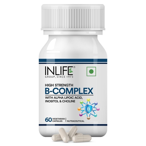 [BRSREAD3OQPW2CDV] INLIFE B Complex Supplement, All 8 B Vitamins 100% RDA, 60 Veg Caps