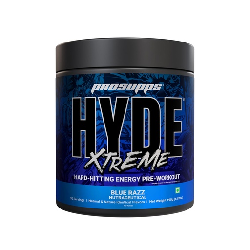 [BRSRAYANOIIR4DTV] ProSupps Hyde Xtreme Blue Razz High Stim Pre Workout, 30 Servings