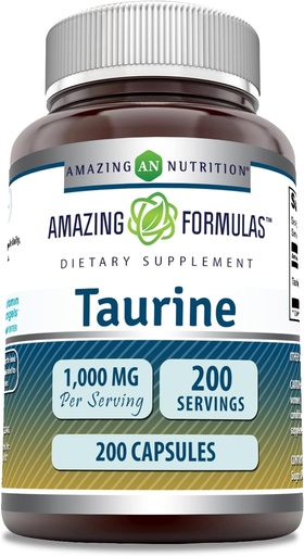 [BRSRO2QLBAIGY336] Amazing Formulas Taurine 1000 Mg per Serving 200 Capsules Amino Acid Supplement | Non-GMO | Gluten Free | Made in USA