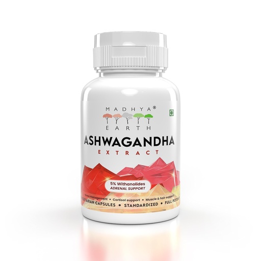 [BRSRO2YEAVYQ4CDZ] Ashwagandha Extract Veg Capsules | 5% Withanolides | Stress Management | Mood Balance | Quick Energy | 650mg | 100% Pure Extract | Vegetarian | Ayurvedic | Highest Strength