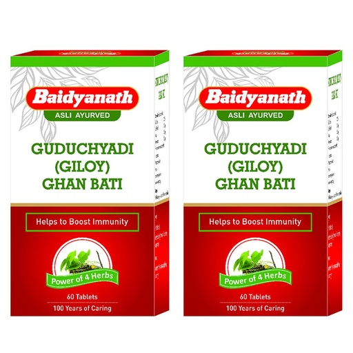 [BRSWY235DIFG22AY] Baidyanath Asli Ayurved Guduchyadi Ghan Bati - 60 Tablets (Pack of 2)