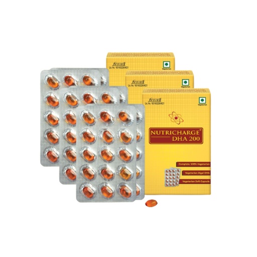 [BRSROFT3AEBA4CTU] Nutricharge DHA 200 Plant based DHA (Pack Of 3)