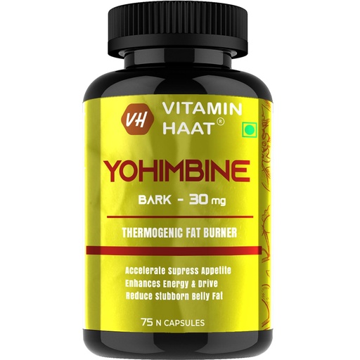 [BRSRMH35CMJRMYL3] Yohimbine Bark Extract 30mg | Extra Strength Belly Fat Burner | Pre workout Supplement for Men and Women | Weight Loss Products | 75 capsules by VitaminHaat