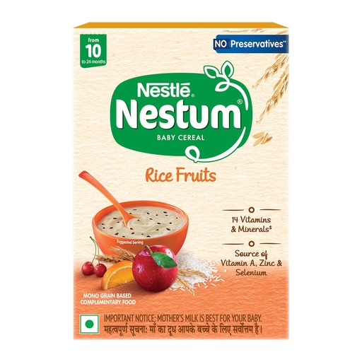 [BRSWIG35CAJRCYIV] NESTUM Baby Cereal Rice Fruits | No Preservatives | 10 to 24 Months, 325g