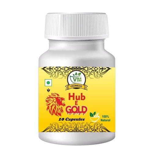 [BRSRY234O56A4HLH] Hub E Gold Herbal Capsule for Men | Energy Immune & Vitality Support | Ayurvedic Supplement 10 Capsules