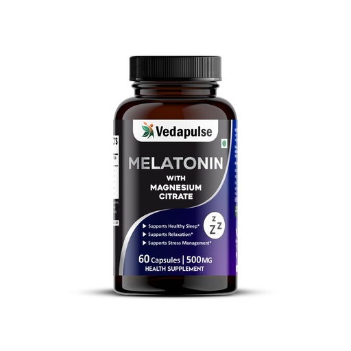 [BRSRG2TYB55BUEY6] Melatonin with Magnesium Citrate Sleep Supplement for Men & Women 60 Capsules
