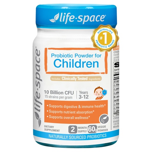 [BRSW2ZA7C5YAADY6] Life-Space Probiotic for Children 3-12 Years,10 Billion CFU & Multi Strain, Improve Appetite for Relieve Picky, Boost Digestive Health & Immune, Support Children's Overall Health, 60 Grams