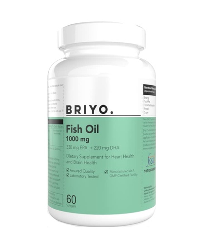 [BRSW22QHB4BQ4CIV] Fish Oil 1000 mg (550 mg Omega 3) - 330 mg EPA & 220 mg DHA Per Softgel For Heart and Brain Health