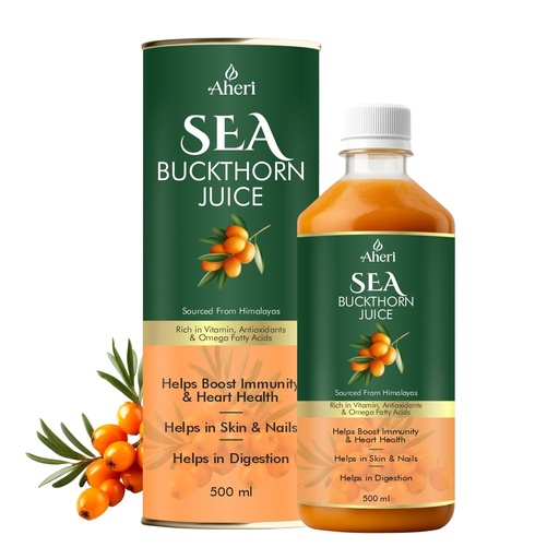 [BRSREBIPPMMGG2TH] Sea Buckthorn Juice 500ml (Pack of 1) | Made from Pure Pressed Seabuckthorn Berry Pulp | Herbal Berry Juice with Natural Vitamin C, Omega 3 6 7 & 9 | No Added Sugar, Colour or Preservatives