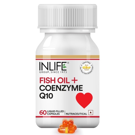 [BRSWIGQ2AYFQO3DO] INLIFE Fish Oil Coenzyme Q10 Omega 3 Supplement, 60 Liquid Filled Caps
